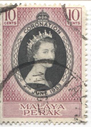 1953 Малайские штаты Перак Коронация Елизаветы 2 1м. гаш