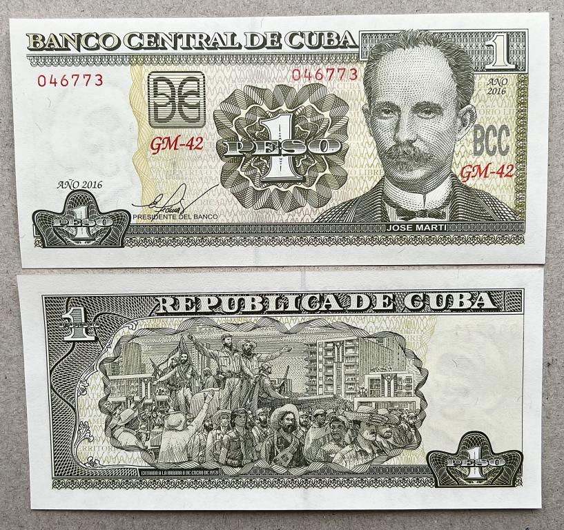 КУБА 1 ПЕСО 2016 ГОД UNC