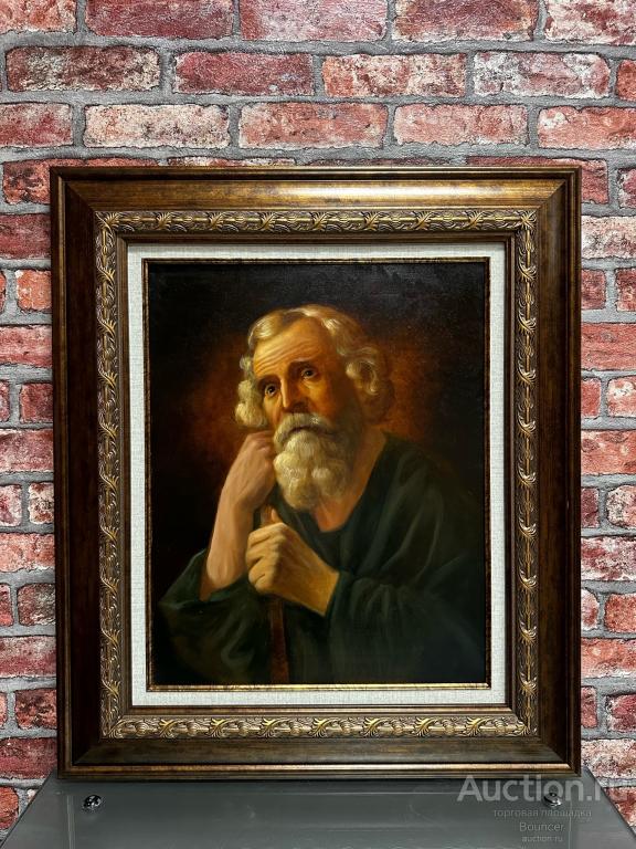 Картина "Старик с палкой". Холст, масло, лак. Цветкова С. 2025 год