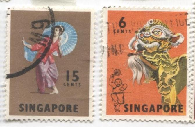 1968 Сингапур Классические народные танцы и маски. 2м.гаш
