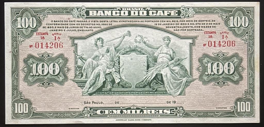 Бразилия 100 тыс. рейс 1890 год aUNC