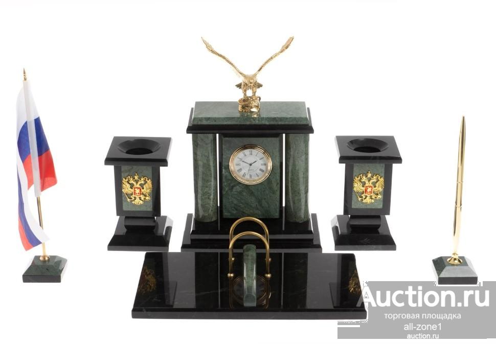 Настольный письменный набор из офиокальцита ОРЕЛ 072129980