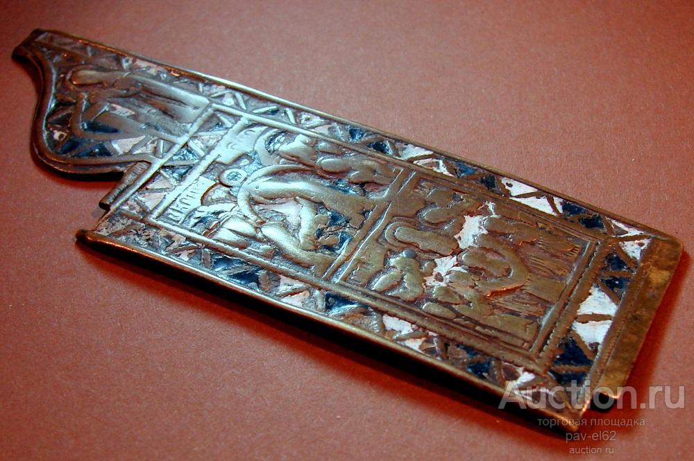 Створка складня купольная правая ДВУНАДЕСЯТЫЕ ПРАЗДНИКИ - ДВЕ ЭМАЛИ (V.297)