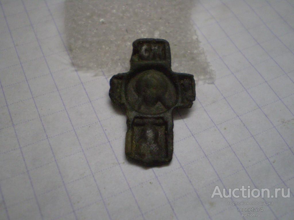 Старинный нательный крест «Спас Нерукотворный и Архангел Михаил»