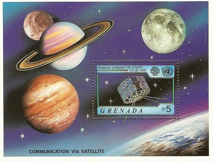 Гренада космос 1983 M: Block 114 Всемирный год связи