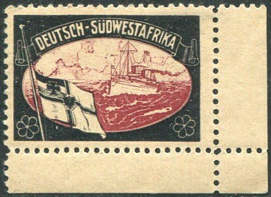 Германия 1919 утраченные колонии ЮГО-ЗАПАДНАЯ АФРИКА ** MNH траурная виньетка БЕЗ ВОДЯНОГО ЗНАКА