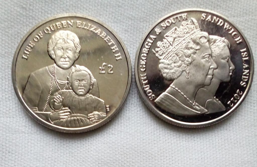 Южная Джорджия и Сандвичевы острова 2 фунта 2012 год UNC мешковой