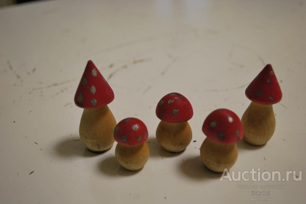 игрушки деревянные ГРИБЫ. СССР 1960-70-е