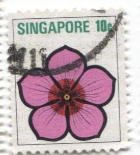 1973 Сингапур Цветы и плоды. Барвинок розовый 1м.гаш