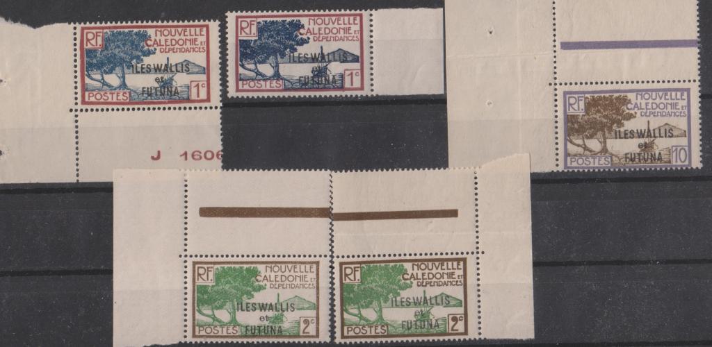 Уоллис и Футуна,1930**Рыбацкая лодка(разновидности,с угловыми полями)