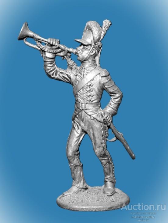 034. Оловянный солдатик Русский трубач  артиллерийского полка, 1786-96, 54мм