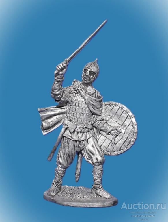 022. Оловянный солдатик Русский богатырь 10в, 54мм