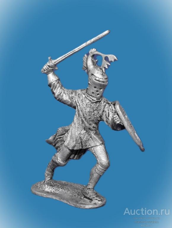 016. Оловянный солдатик Бургундский рыцарь Робер де Мамин, нач. 15 века