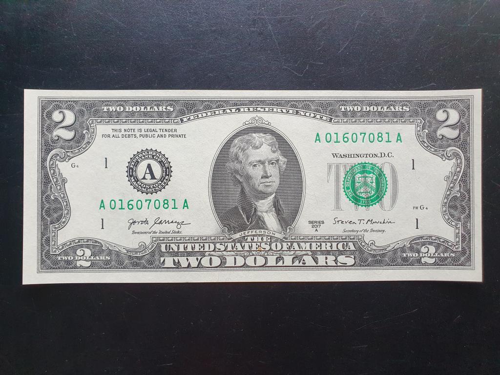 США 2 доллара  2017 год A  A(1)