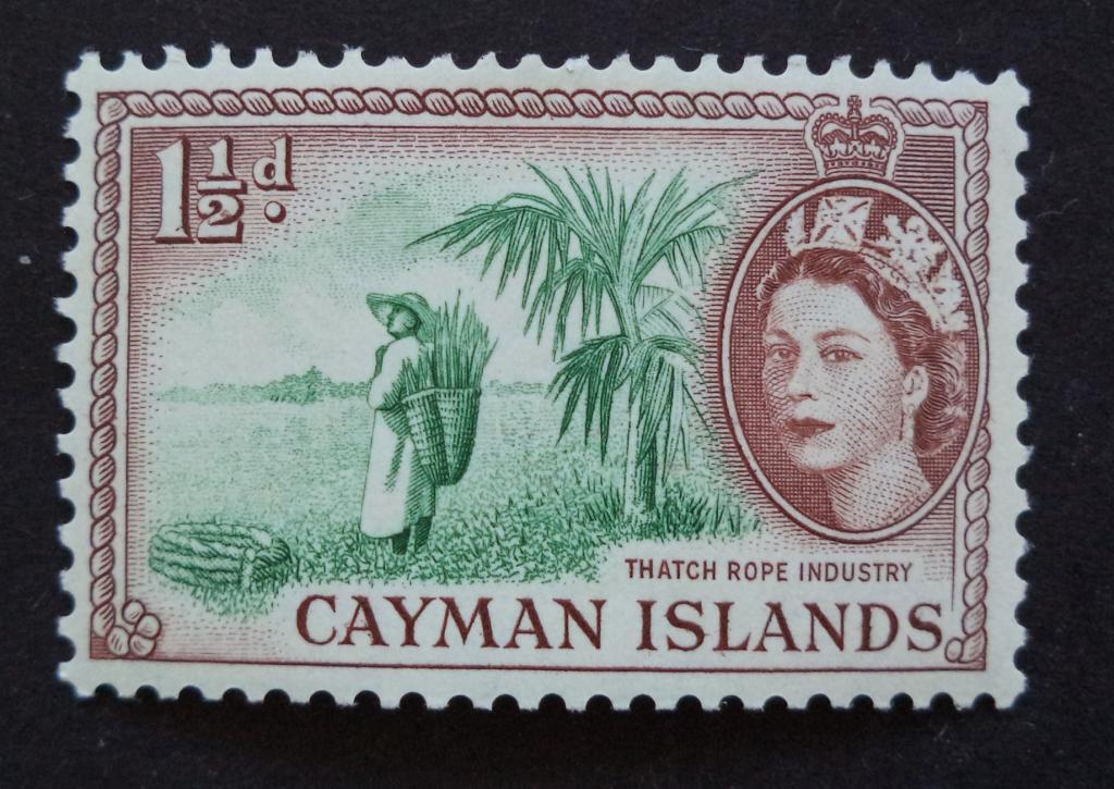 Каймановы о-ва 1953 г.   Сельхоз рабочий   1,5d.   *   Би.6