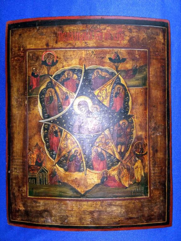 Икона старинная Богородицы Неопалимая Купина! Урал! 19 век!