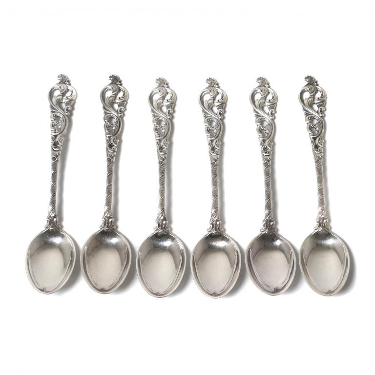 Небольшие серебряные чайные ложки, 6 шт​. Норвегия