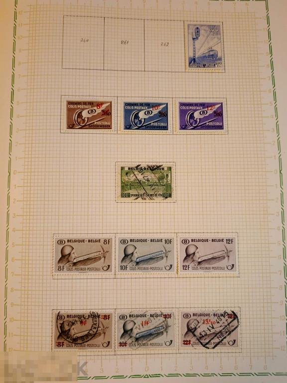 Альбом. Страница с марками Бельгия. Гашеные, чистые