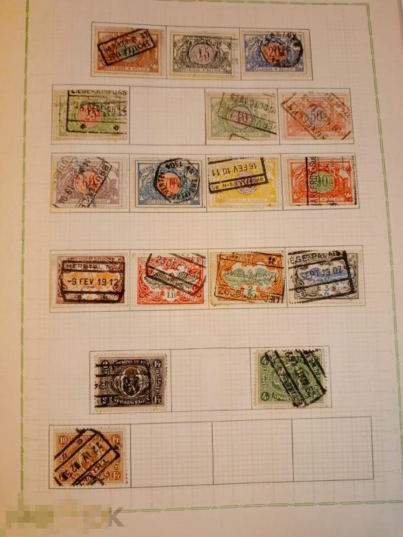 Альбом. Страница с марками Бельгия. Гашеные, чистые