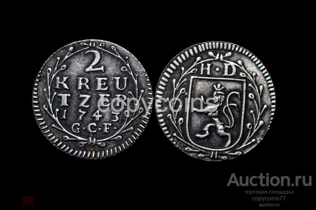 2 крейцера 1743 года Германия