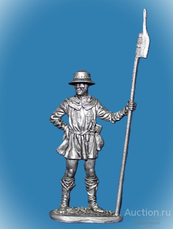 092. Оловянный солдатик Швейцарский альбардист 15в, 54мм