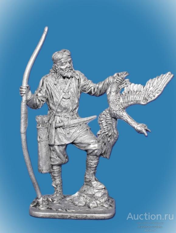 256. Оловянный солдатик Викинг с луком. 9-10 в, 54мм