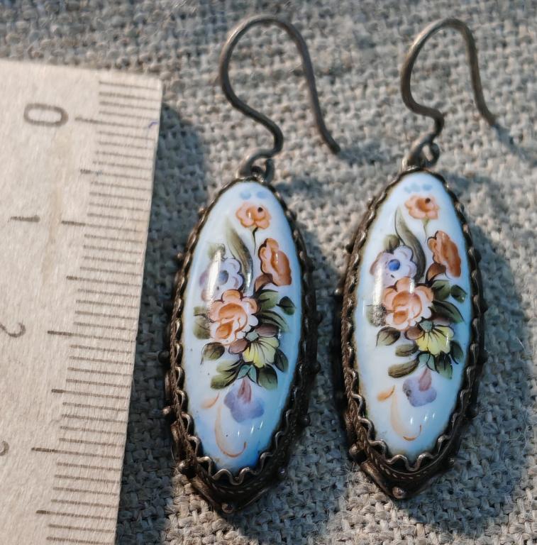 Серьги Финифть - Филигрань, состояние достойное СССР (2).