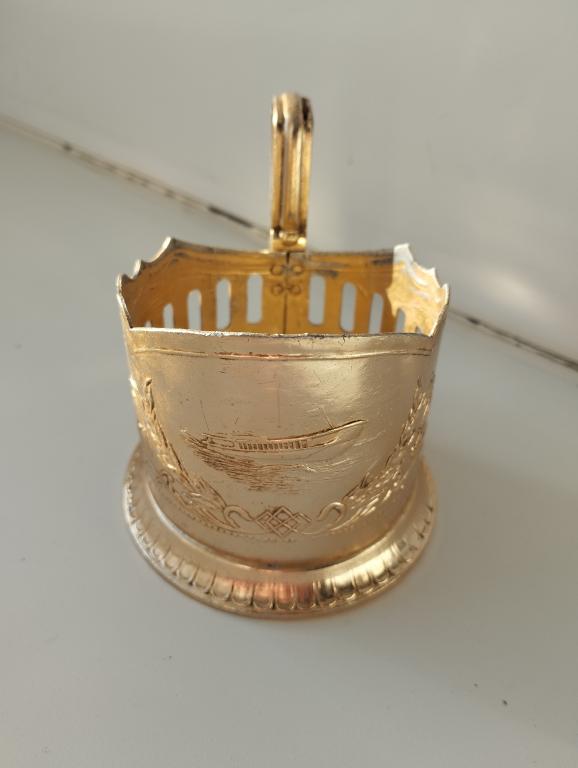 Подстаканник "СПК "Ракета"". Алюминий. СССР. Клеймо КХИ. Казаково.