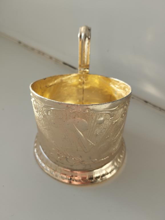 Подстаканник "Старт в космос". Алюминий. СССР. Клеймо КХИ. Казаково.