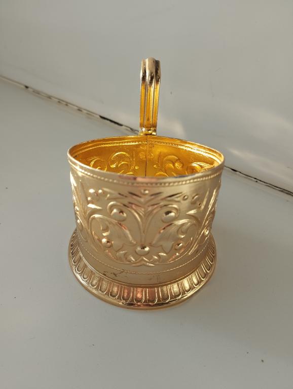 Подстаканник "Колокольчики". Алюминий. СССР. Клеймо КХИ. Казаково.