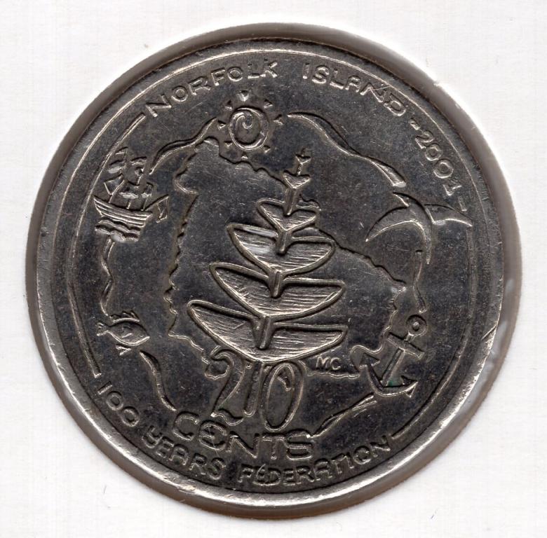 20 центов - Австралия - 2001 - Остров Норфолк - Елизавета II - KM#532