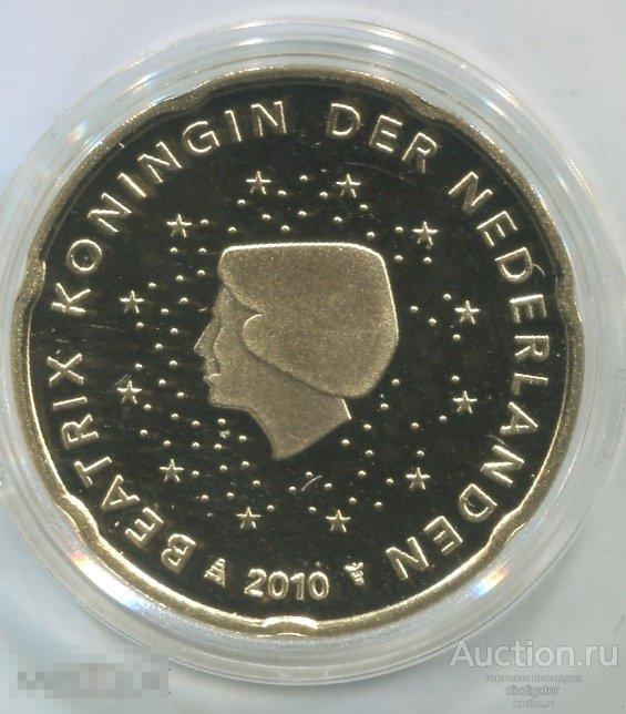 Нидерланды 20 евроцент 2010 Беатрикс Пруф Proof
