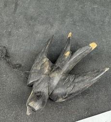 Елочная игрушка деревянная ласточка,  СССР  1930-1940 гг.