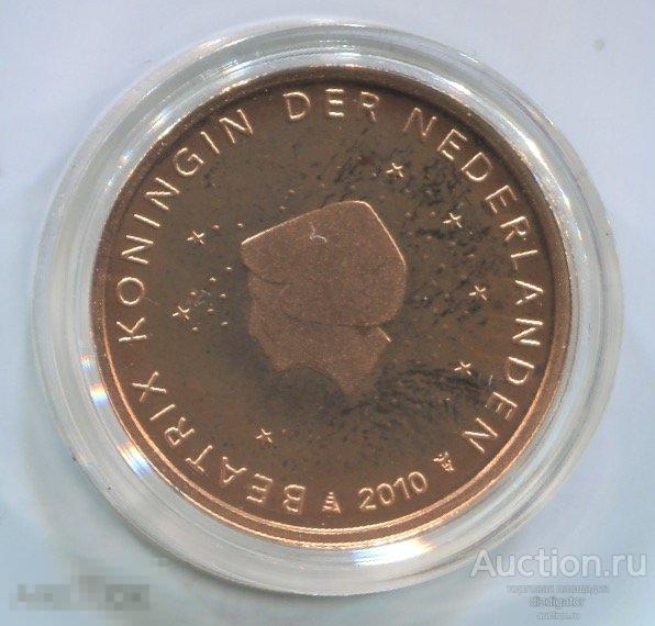 Нидерланды 2 евроцент 2010 Беатрикс Пруф Proof