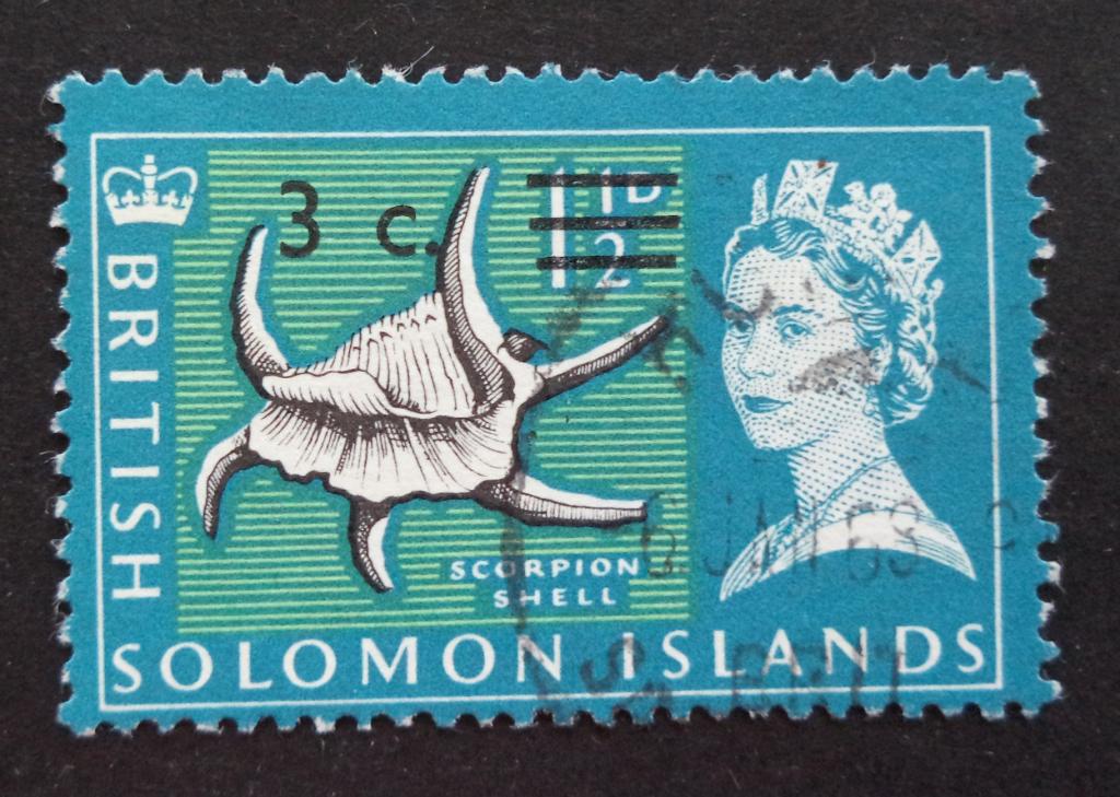Соломоновы о-ва  1966 г.   Ракушка   3с.  гаш.   Би.6