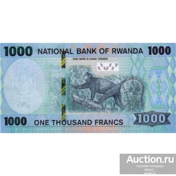 Руанда 1000 франков 2019 - Золотая обезьяна