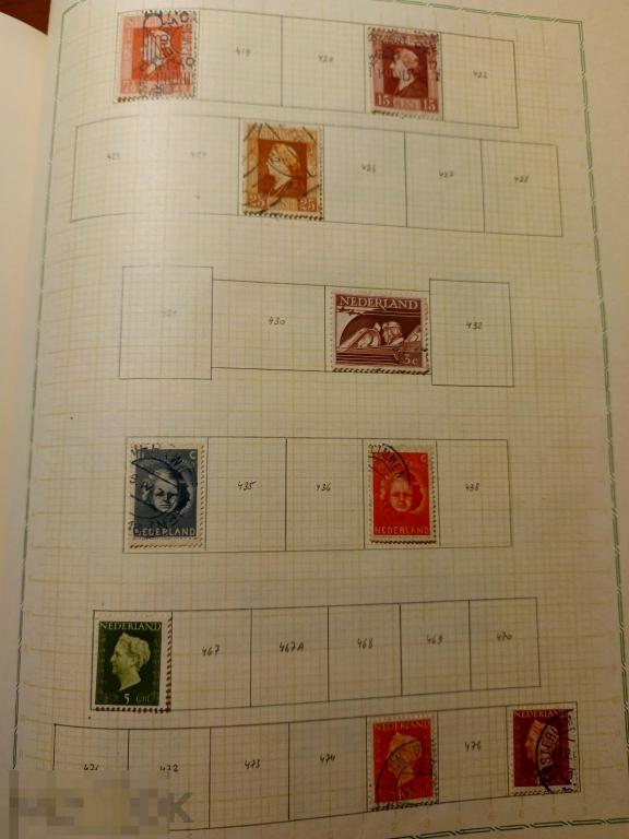 Альбом. Страница с марками Нидерланды. Гашеные, чистые