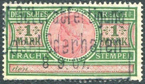 Германия 1906 Frachtstempel авто, железнодорожный и пароходный фрахтовый сбор 1 м.