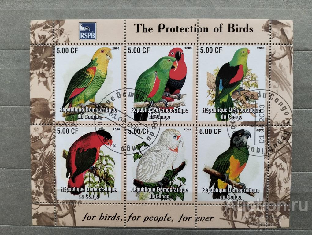 Конго. Фауна. Птицы. Попугаи. 2003