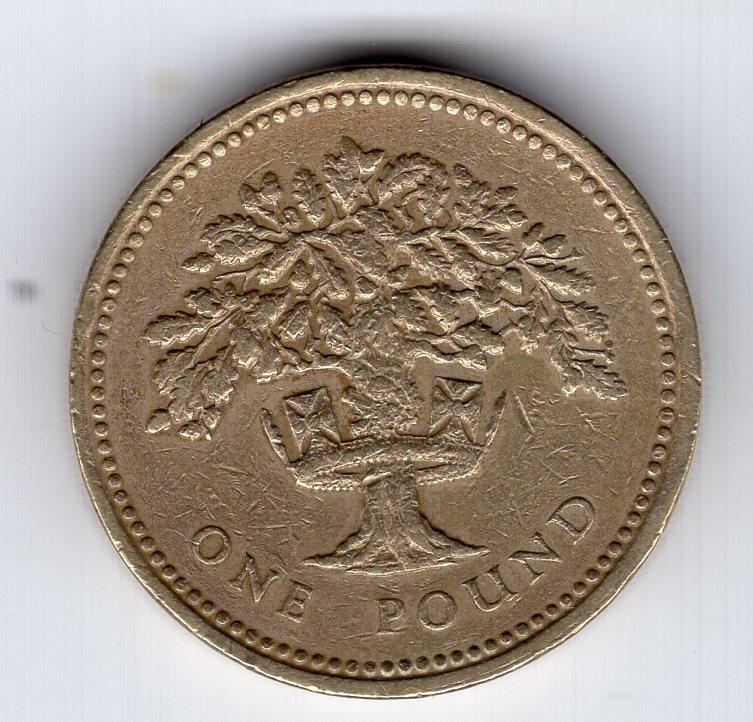 1 фунт - Великобритания - 1987 - Дуб - Елизавета II - KM#948