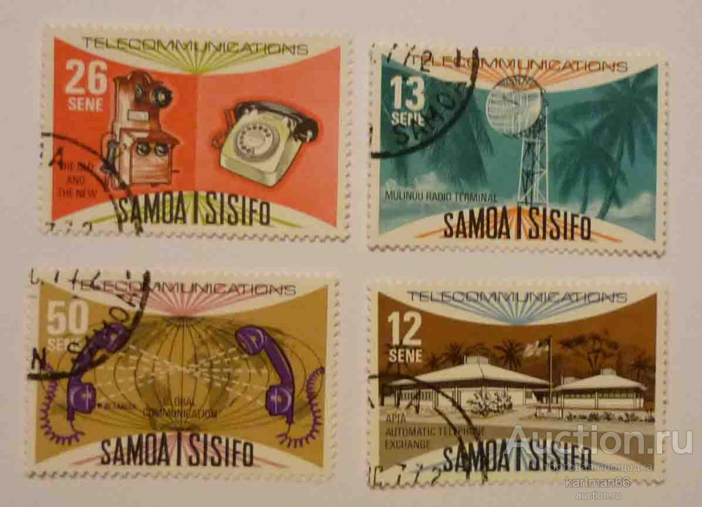 24.34 МАРКИ САМОА   Развитие телекоммуникаций на Самоа  4 ШТ  1977 г