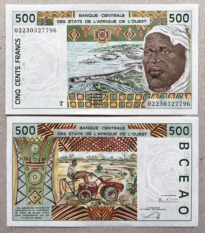 ЗАПАДНАЯ АФРИКА ТОГО (ЛИТЕРА Т) 500 ФРАНКОВ 2002 ГОД UNC