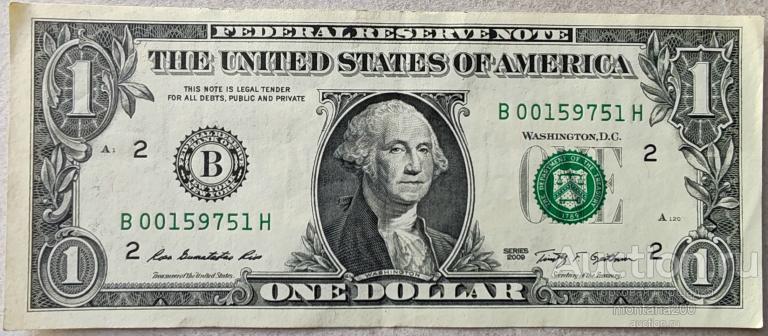 сша 1 доллар 2009 В