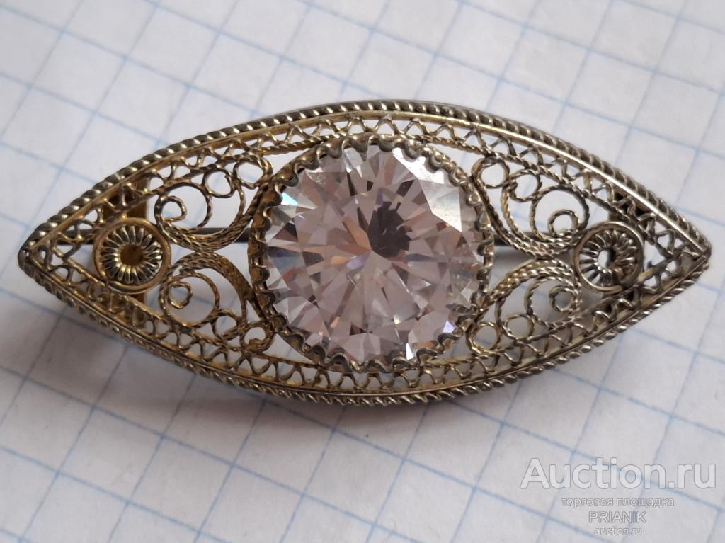 БРОШЬ БРОШКА СССР скань серебро молотобоец 916 проба