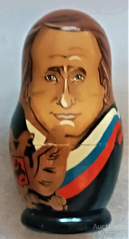 МАТРЁШКА - ПУТИН , ЕЛЬЦИН , ГОРБАЧЁВ , ЛЕНИН ВЫСОТА 10 СМ