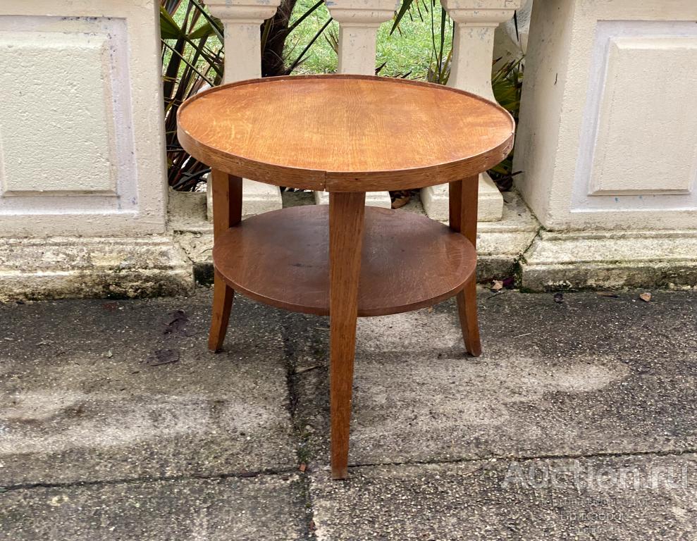 Журнальный столик Ар Деко Дуб Круглый столик 1930е