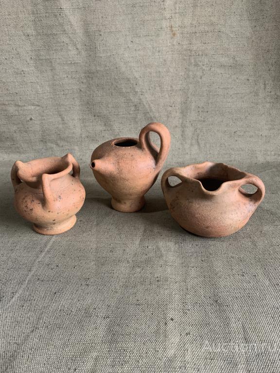 кувшинчики маленькие, сосуды 3 шт. керамика глина
