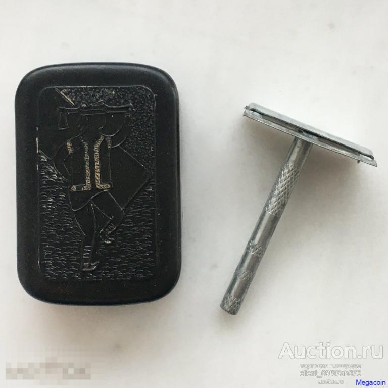 Бритвенный станок СССР футляр, дорожный, карболит, станок в подарок (perfume-417)