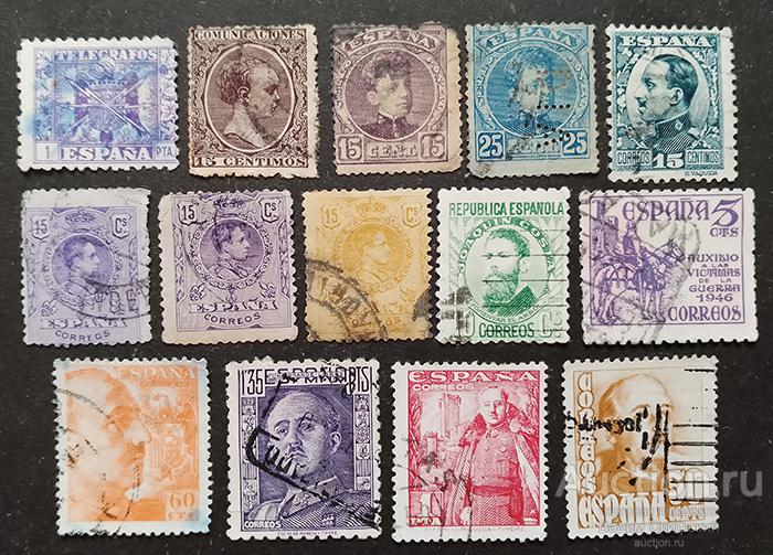 Старая Испания почтовые марки 14 шт.