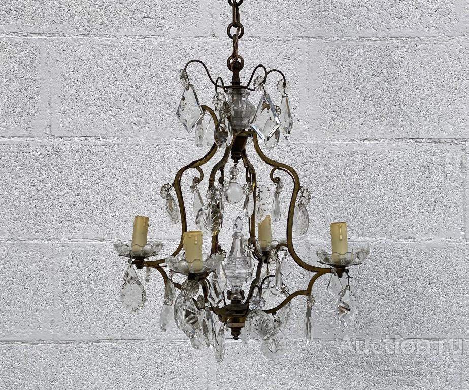 Старинная люстра Хрусталь Бронза Пальметте 1920 г